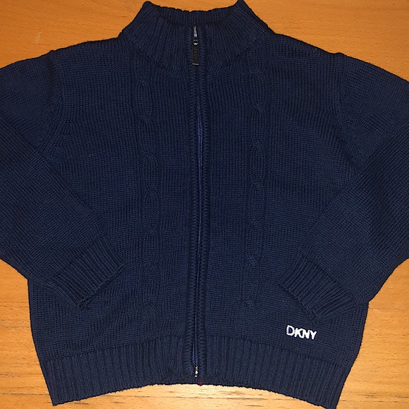 DKNY SWEATER- NWT TODDLER Blue ZIP UP sweater - Picture 7 of 8